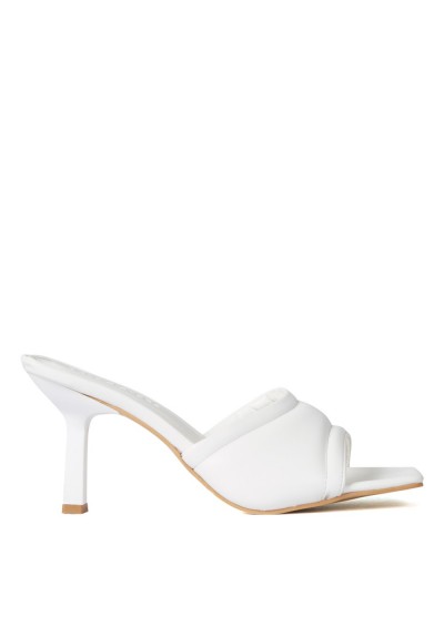 Sole Sisters Kadın Beyaz İndore Topuklu Terlik 121618