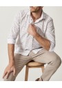 Altınyıldız Classics Erkek Beyaz Sarı Tailored Slim Fit Baskılı Gömlek 4A2020200034
