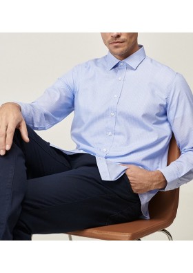 Altınyıldız Classics Erkek Mavi-Beyaz Tailored Slim Fit Baskılı Gömlek 4A2020200048