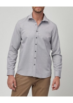 Altınyıldız Classics Erkek Beyaz-Gri Tailored Slim Fit Armürlü Gömlek 4A2020100029