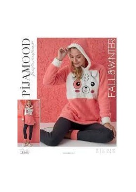 Pijamood Kadın Kapüşonlu Polar 5696