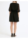 Fulla Kadın Siyah Önü Büzgülü Şifon Elbise 20808