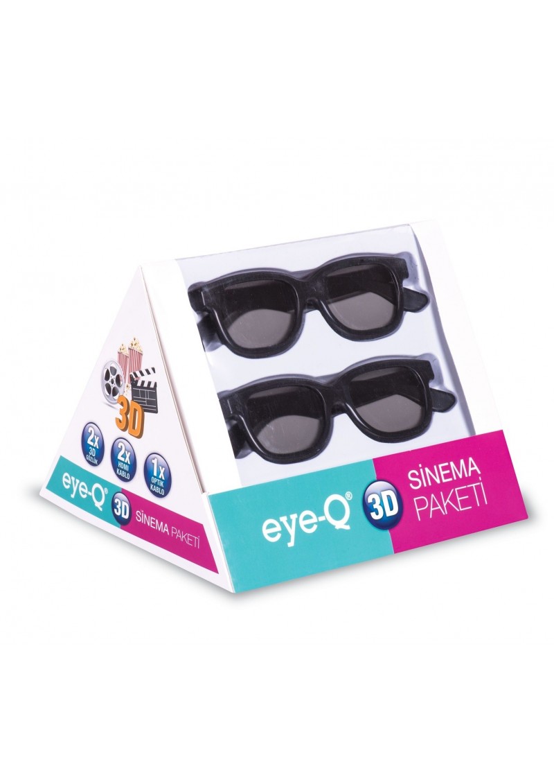 EYE-Q 5'li Sinema Paketi (2 adet 1.4 versiyon 1,5 m HDMI altın uçlu kablo+2  adet 3D gözlük+1 adet optik kablo