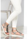İnci Hakiki Deri Gümüş Kadın Sandalet 2240 120130001003