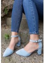 Samço Kadın Topuklu Açık Mavi Ayakkabı