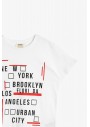 Koton Erkek Çocuk Ekru Yazili Baskılı T-Shirt 0YKB16271OK