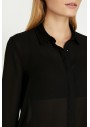 Koton Kadın Siyah Kol Detaylı Gömlek 9KAK68858PW