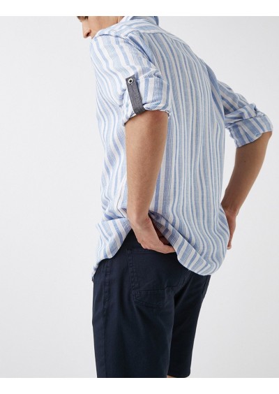 Koton Erkek Beyaz Çizgili Gömlek 2KAM69401KW