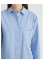 Koton Kadın Pamuklu Mavi Gömlek 1YAK62241IW