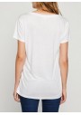 Koton Kadın Beyaz V Yaka T-Shirt 8YAK13878OK