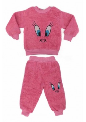 Unisex Çocuk Pelüş Pijama Takımı