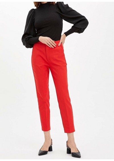 Defacto Kadın Kırmızı Dokuma Pantolon N1155AZ20SP