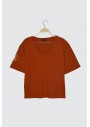 TRENDYOLMİLLA Tarçın Nakışlı Loose Kalıp Örme T-Shirt TWOSS20TS0285