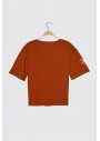 TRENDYOLMİLLA Tarçın Nakışlı Loose Kalıp Örme T-Shirt TWOSS20TS0285