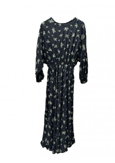 Hot Fashion Kadın Siyah Çicek Detaylı Elbise 20Y21582