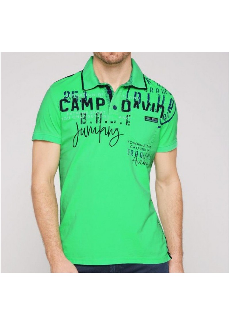 Camp David Erkek Polo Yaka Erkek Yeşil Tişört CB2302-3523