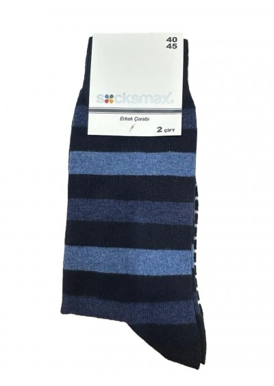 Socksmax Erkek 2'li Çemberli Çorap Lacivert