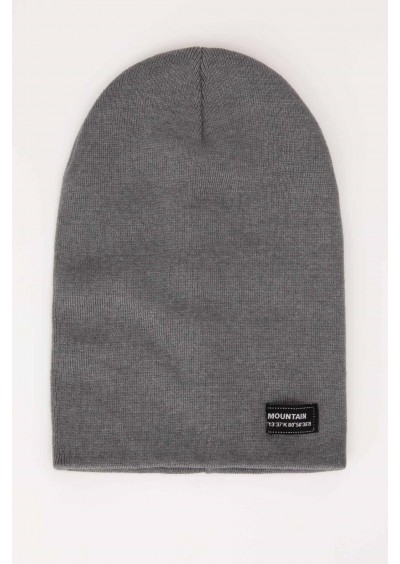 Defacto Erkek Gri Dokuma Etiketli Triko Bere R6056AZ