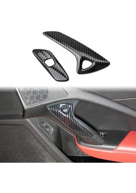 Justautotrim Carbon Fiber Look Interior Door Handle molding Cover Trims Accessories for 2014 - 2018 Chevrolet Corvette C7