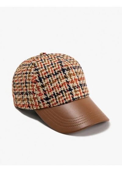 Koton Kadın Tüvit Suni Deri Detaylı Cap Şapka - Melis Ağazat X 3WAK40100AA