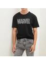 LC WAIKIKI Bisiklet Yaka Kısa Kollu Marvel Baskılı Penye Erkek Siyah T-Shirt S1GY75Z8 - CVL