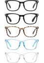 CCVOO 5'li Paket Okuma Gözlüğü Mavi Işık Engelleme Kadın/Erkek +1.25