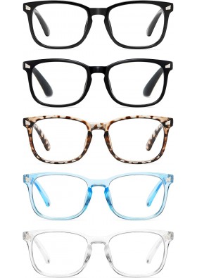 CCVOO 5'li Paket Okuma Gözlüğü Mavi Işık Engelleme Kadın/Erkek +1.25