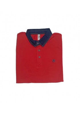 Jsco Denim Polo Yaka Ctn Pıke Kırmızı Pamuk Tişört 7103