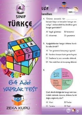 4. Sınıf Türkçe Yaprak Test Zeka Küpü