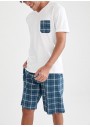 Defacto Regular Fit Kare Desenli Pijama Takımı U6074AZ21HS