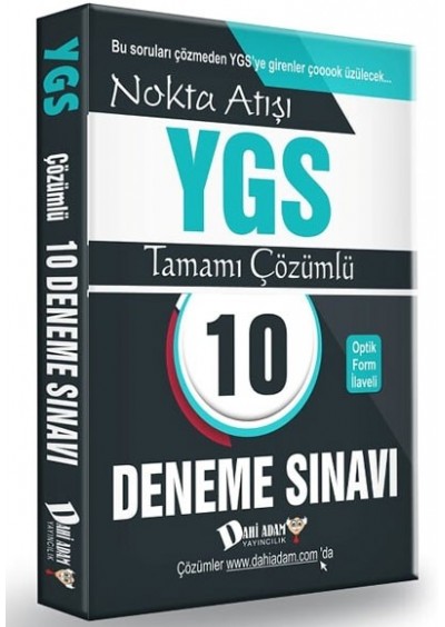 YGS Nokta Atışı Tamamı Çözümlü 10 Deneme Sınavı Dahi Adam Yayınları