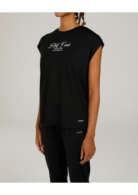 Kinetix Sn773 Mıa Slogan T-shırt Siyah Kadın Kısa Kol T-shirt