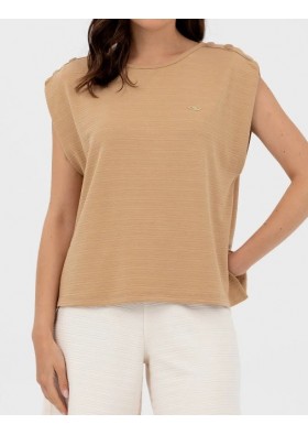 U.S. Polo Assn. Kadın Camel O Yaka Regular Fit T-Shirt 1576405