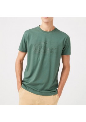 Lacoste Erkek Slim Fit Bisiklet Yaka Baskılı Yeşil T-Shirt TH2303.03Y