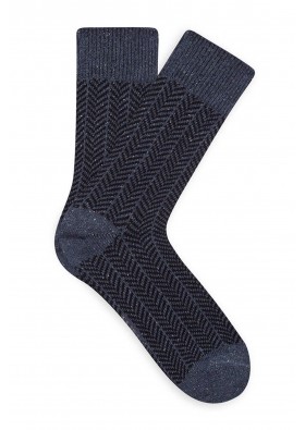 Mavi Erkek Desenli Lacivert Çorap 092740-34340