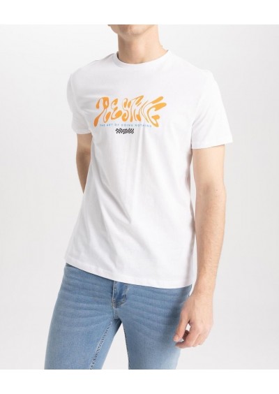 Defacto Slim Fit Bisiklet Yaka Baskılı %100 Pamuk Tişört Z5445AZ23SM