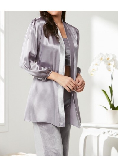 Pierre Cardin Kadife Saten 3'lü Kadın Crop'lu Pijama Takımı - 2050